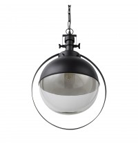 Black Metal Sphere Pendant Hanging Light