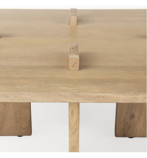34" Natural Rectangular Coffee Table