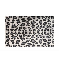 2' x 4' Black and Gray Cheetah Washable Floor Mat