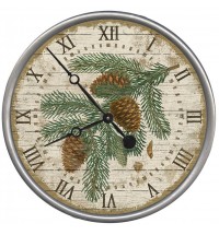 18" Vintage Douglas Fir Pine Sprig Wall Clock