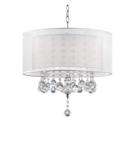 Chic Silver Ceiling Lamp with Crystal Accents and Silver Shade