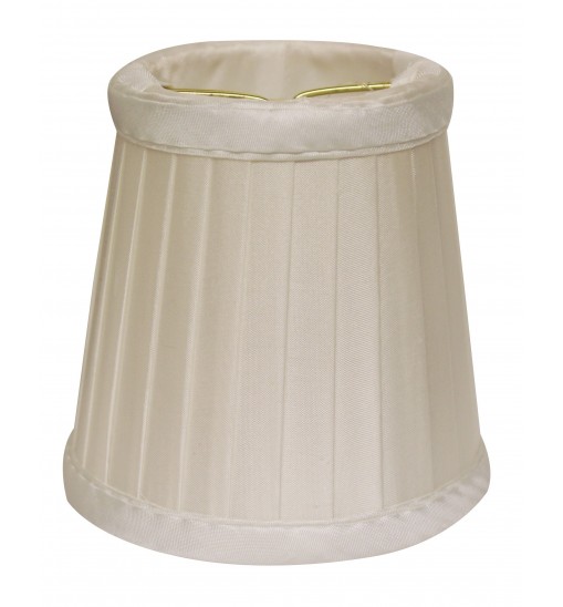 4" Slate Grey Set of 6 Slanted Pleat Chandelier Silk Lampshades