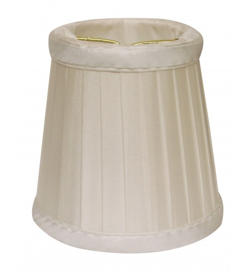4" Slate Grey Set of 6 Slanted Pleat Chandelier Silk Lampshades