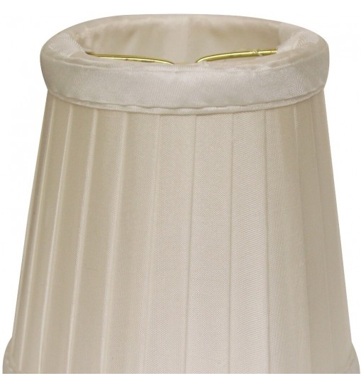 4" Slate Grey Set of 6 Slanted Pleat Chandelier Silk Lampshades