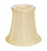 6" Ivory Slanted Set of 6 Chandelier Dupioni Lampshades