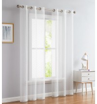 84" White Sprinkled Embellishment Window Curtain Panel