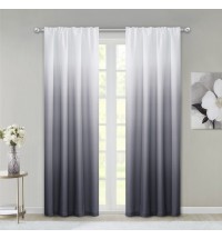 Set of Two 84"  Black Ombre Shades Window Panels