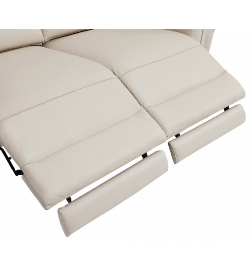 41" Beige Italian Leather Power Recliner Chair