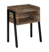 23" Black And Brown End Table With Shelf