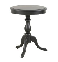25" Black Manufactured Wood Round End Table