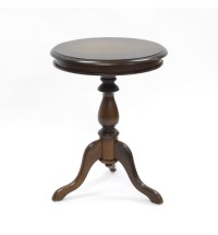 25" Dark Brown Manufactured Wood Round End Table