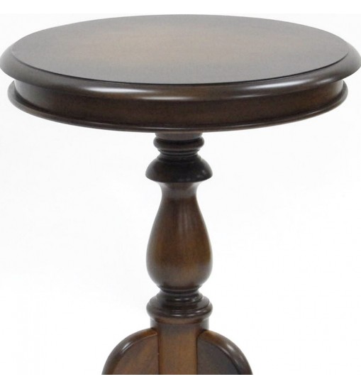 25" Dark Brown Manufactured Wood Round End Table