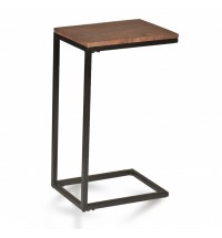 25" Black And Chestnut Solid Wood Rectangular End Table