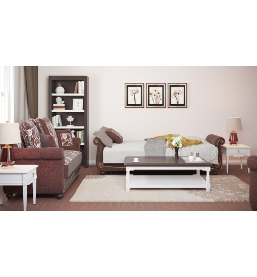 95" Brown Chenille Sleeper Sofa With Two Toss Pillows