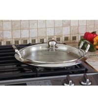 12-Element High-Quality Stainless Steel Round Griddle with See-Thru Glass Cover