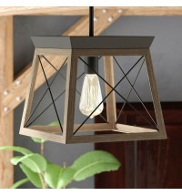 Antique Bronze Dimmable Light Lantern Geometric Chandelier