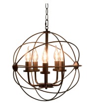 5 Light Modern Black Iron Sphere Modern Chandelier