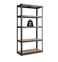 Black Heavy Duty 60-inch 5 Tier Adjustable Shelving Unit Garage Storage Rack