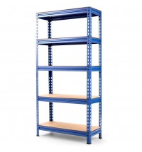 Heavy Duty 60 inch Adjustable 5-Shelf Metal Storage Rack in Navy Blue