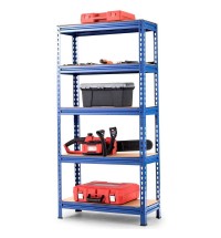 Heavy Duty 60 inch Adjustable 5-Shelf Metal Storage Rack in Navy Blue