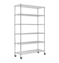 Heavy Duty 6-Shelf Metal Storage Rack Shelving Unit with Casters