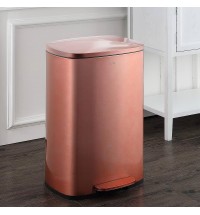 Set of 2 - Copper Gold Step-on Trash Can - 13-Gallon and 1.3-Gallon