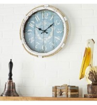 17-inch Nautical Blue Vintage Style Wall Clock