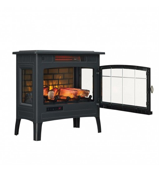 Black Infrared Quartz Electric Fireplace Stove Heater
