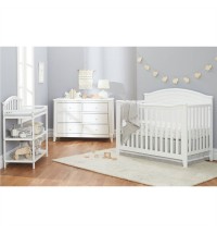 3 Piece Crib Changing Station 6 Drawer Dresser Nursery Furniture Set White