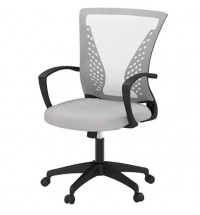 Gray Modern Mid-Back Ergonomic Mesh Office Desk Chair with Armrest on Wheels
