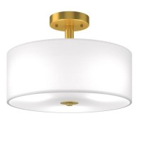 Modern 3-Light Ceiling Mount Glass Pendant Drum Lamp Chandelier White Bronze