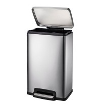 13-Gallon Kitchen Trash Can with Step Lid in Stainless Steel Finish