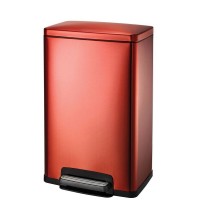 Stainless Steel 13-Gallon Kitchen Trash Can with Step Lid in Copper Red Finish
