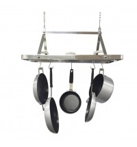 Heavy Duty Ceiling Mounted Rectangle Stainless Steel Hanging Pot Rack