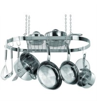 Stainless Steel Oval Pot Rack for Kitchen Cookware Storage