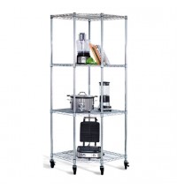 Heavy Duty 4-Tier Corner Storage Rack Shelving Unit with Casters