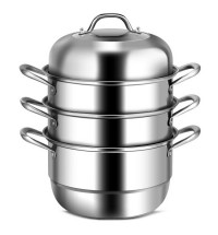 3 Tier Large Stainless Steel Steamer Cookware Set