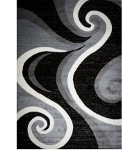 Blacksmith Swish Gray/Black Area Rug 5 ft. by 7 ft.