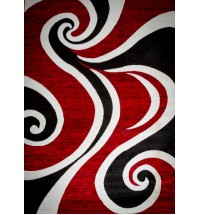 Mckenzie Red/Black/White Area Rug 5 ft. by 7 ft.