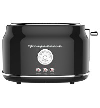 Frigidaire ETO102-BLACK 2-Slice 900-Watt Retro Stainless Steel Toaster (Black)