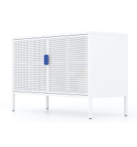 Metal Storage Locker Cabinet, Adjustable Shelves Free Standing Ventilated Sideboard Steel Cabinets for Office,Home