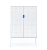 Metal Storage Locker Cabinet, Adjustable Shelves Free Standing Ventilated Sideboard Steel Cabinets for Office,Home