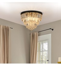 Black luxury modern style crystal lights, large ceiling chandeliers, dining room, living room,bedroom