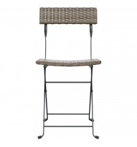 Folding Bistro Chairs 8 pcs Gray Poly Rattan and Steel