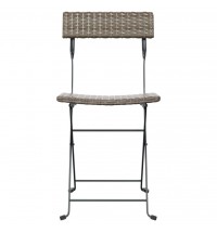 Folding Bistro Chairs 8 pcs Gray Poly Rattan and Steel