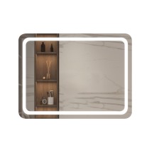 23 in. W x 31 in. H LED Single Bathroom Vanity Mirror in Polished Crystal Bathroom Vanity LED Mirror for Bathroom Wall Smart Lighted Vanity Mirrors