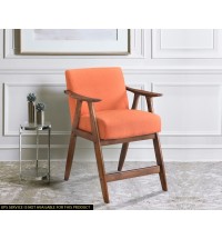 Contemporary Design 1pc Counter Height Chair Stylish Durable Wooden Orange Color Fabric Upholstery Cushioned Seat Backrest Home Furniture