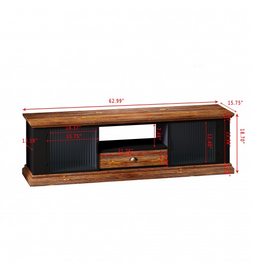 Modern Design TV stand with 2 Storage Cabinets and Drawer,TV Console Table Media Cabinet,for Living Room Bedroom