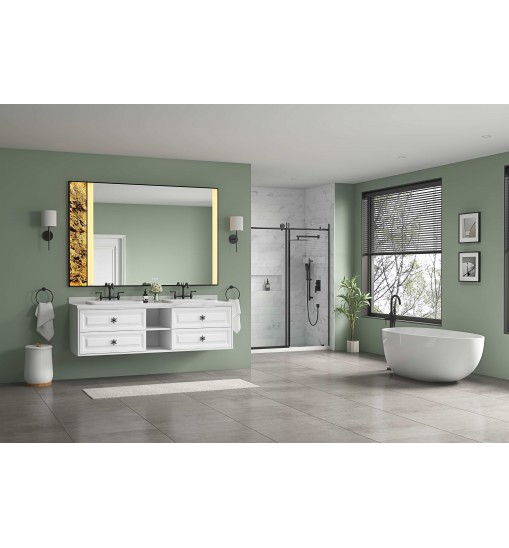 72*23*21in Wall Hung Doulble Sink Bath Vanity Cabinet Only in Bathroom Vanities without Tops