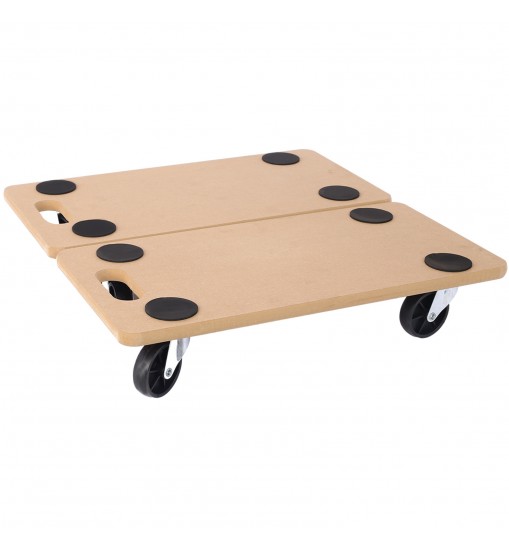 Furniture Moving Dolly, Heavy Duty Wood Rolling Mover with Wheels for Piano Couch Fridge Heavy Items, Securely Holds 500 Lbs (2pcs 22.8" x11.2" Platform)
